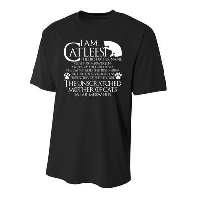 I Am The Catleesi Mother Of Cats Youth Performance Sprint T-Shirt