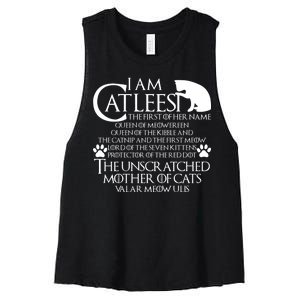 I Am The Catleesi Mother Of Cats Women's Racerback Cropped Tank