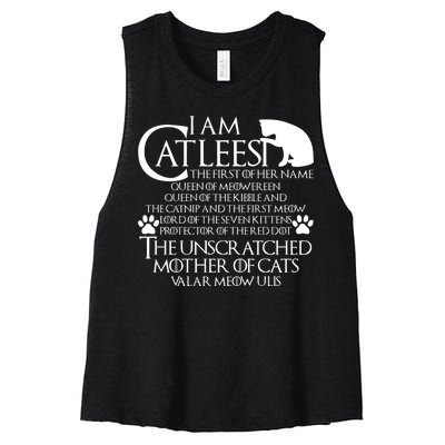 I Am The Catleesi Mother Of Cats Women's Racerback Cropped Tank