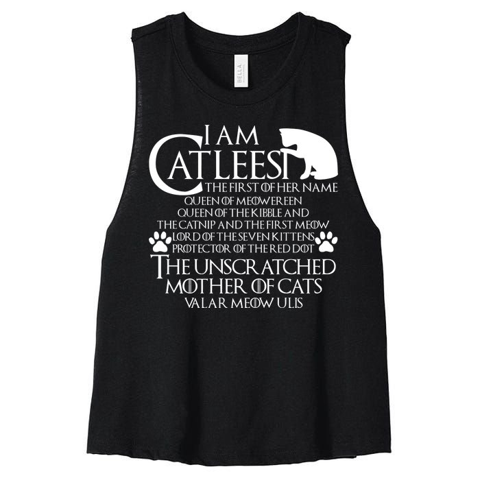 I Am The Catleesi Mother Of Cats Women's Racerback Cropped Tank