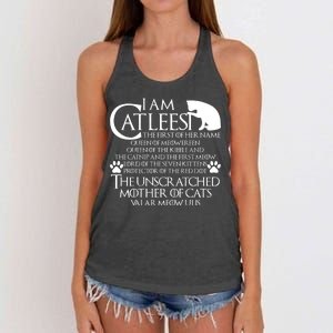 I Am The Catleesi Mother Of Cats Women's Knotted Racerback Tank