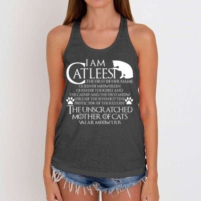 I Am The Catleesi Mother Of Cats Women's Knotted Racerback Tank