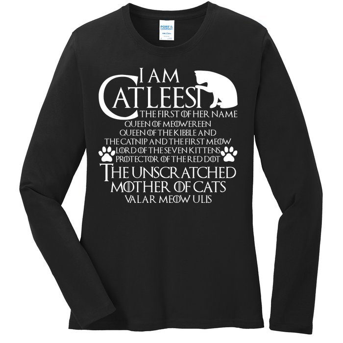 I Am The Catleesi Mother Of Cats Ladies Long Sleeve Shirt