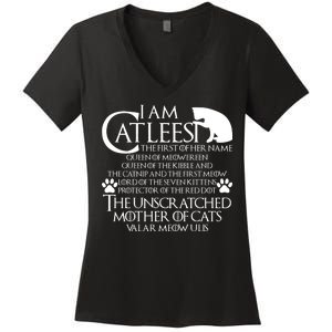 I Am The Catleesi Mother Of Cats Women's V-Neck T-Shirt