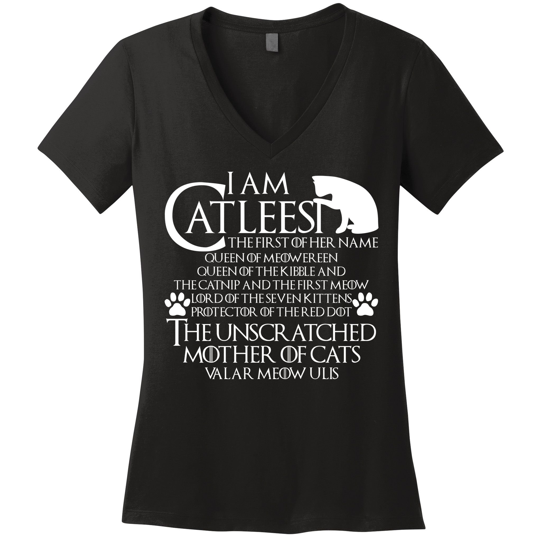 I Am The Catleesi Mother Of Cats Women's V-Neck T-Shirt