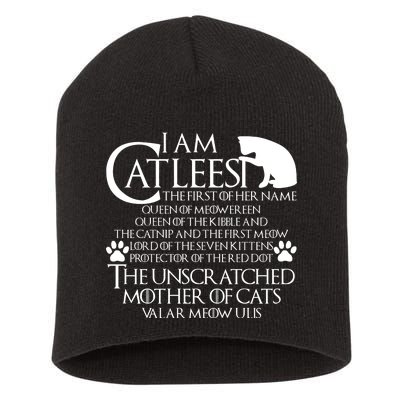 I Am The Catleesi Mother Of Cats Short Acrylic Beanie