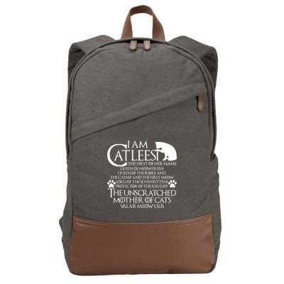 I Am The Catleesi Mother Of Cats Cotton Canvas Backpack
