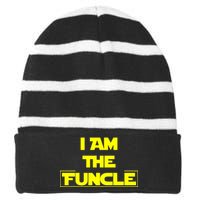 I Am The Funcle Fun Uncle Striped Beanie with Solid Band