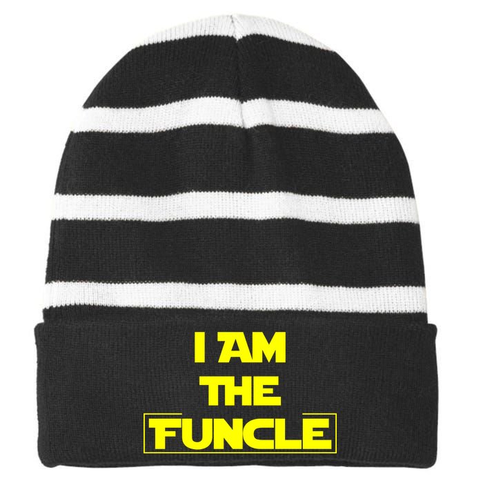 I Am The Funcle Fun Uncle Striped Beanie with Solid Band