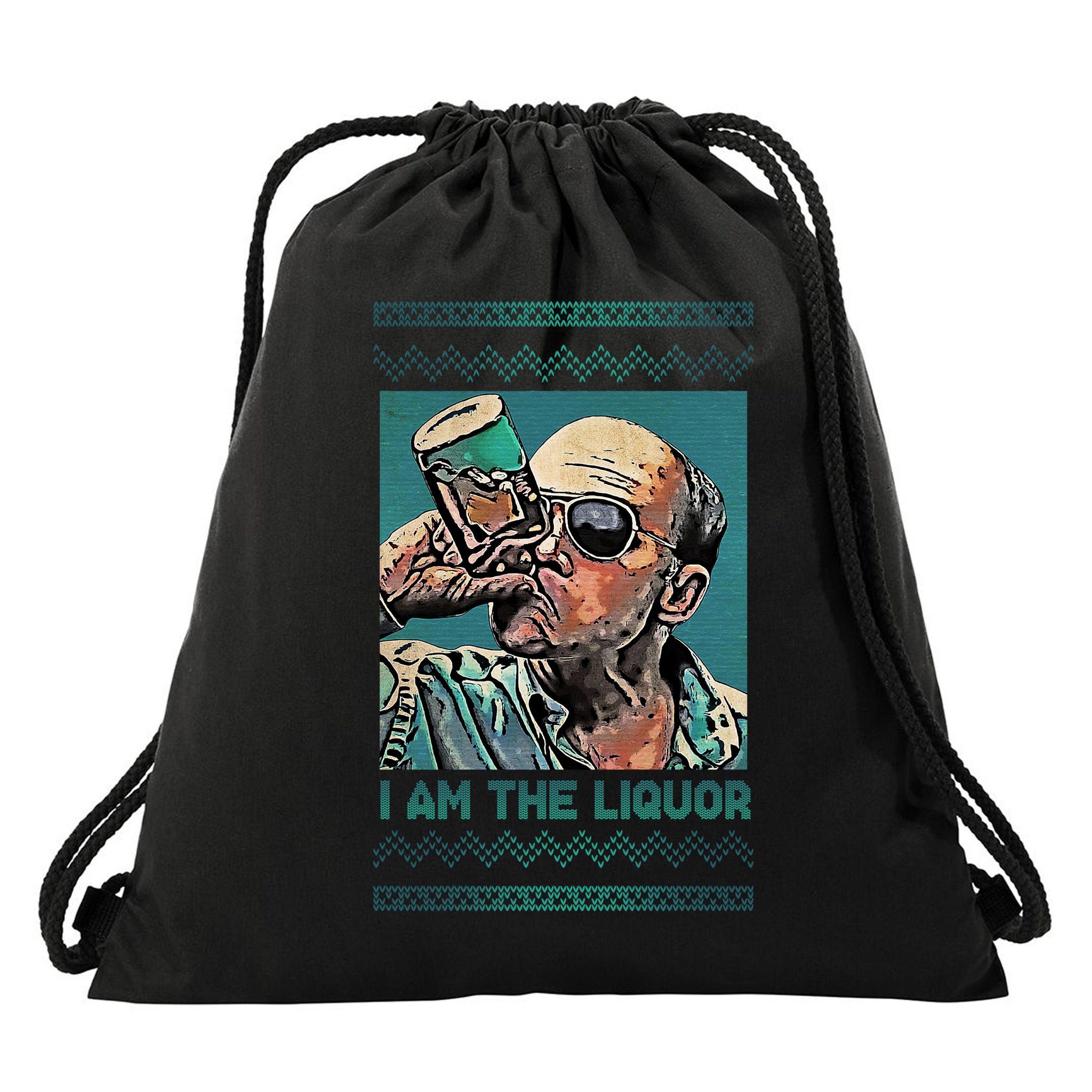 I Am The Liquor Ugly Christmas Sweater Drawstring Bag
