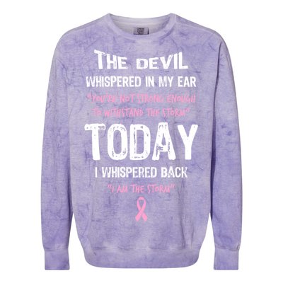 I Am The Storm Breast Cancer Quote Colorblast Crewneck Sweatshirt