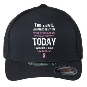 I Am The Storm Breast Cancer Quote Flexfit Unipanel Trucker Cap