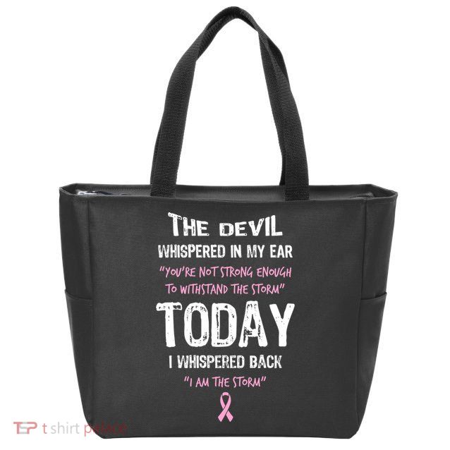 I Am The Storm Breast Cancer Quote Zip Tote Bag