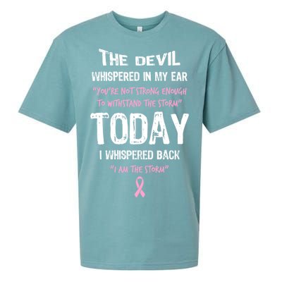 I Am The Storm Breast Cancer Quote Sueded Cloud Jersey T-Shirt