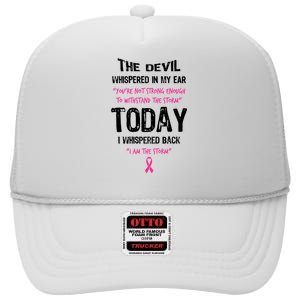 I Am The Storm Breast Cancer Quote High Crown Mesh Back Trucker Hat