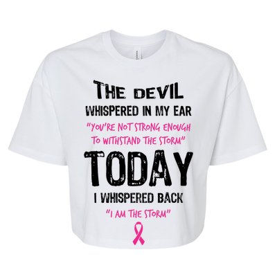 I Am The Storm Breast Cancer Quote Bella+Canvas Jersey Crop Tee