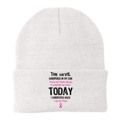 I Am The Storm Breast Cancer Quote Knit Cap Winter Beanie