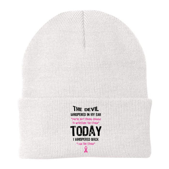 I Am The Storm Breast Cancer Quote Knit Cap Winter Beanie