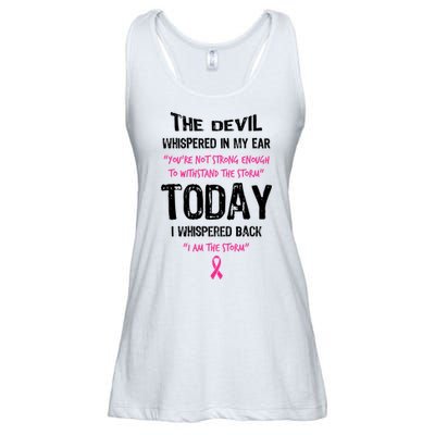 I Am The Storm Breast Cancer Quote Ladies Essential Flowy Tank
