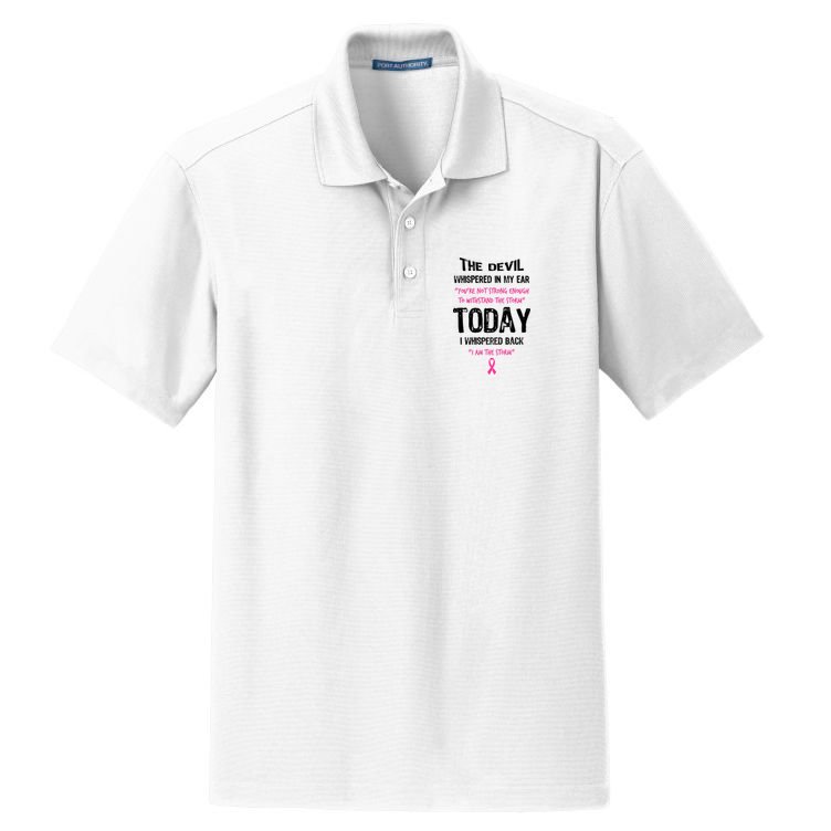 I Am The Storm Breast Cancer Quote Dry Zone Grid Polo