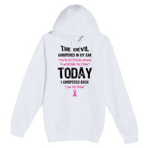 I Am The Storm Breast Cancer Quote Premium Pullover Hoodie