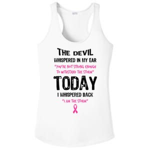 I Am The Storm Breast Cancer Quote Ladies PosiCharge Competitor Racerback Tank