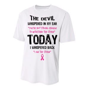 I Am The Storm Breast Cancer Quote Performance Sprint T-Shirt