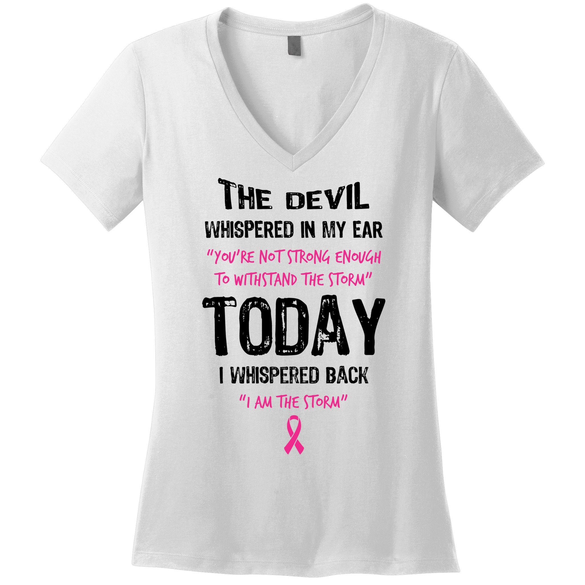 I Am The Storm Breast Cancer Quote Women's V-Neck T-Shirt