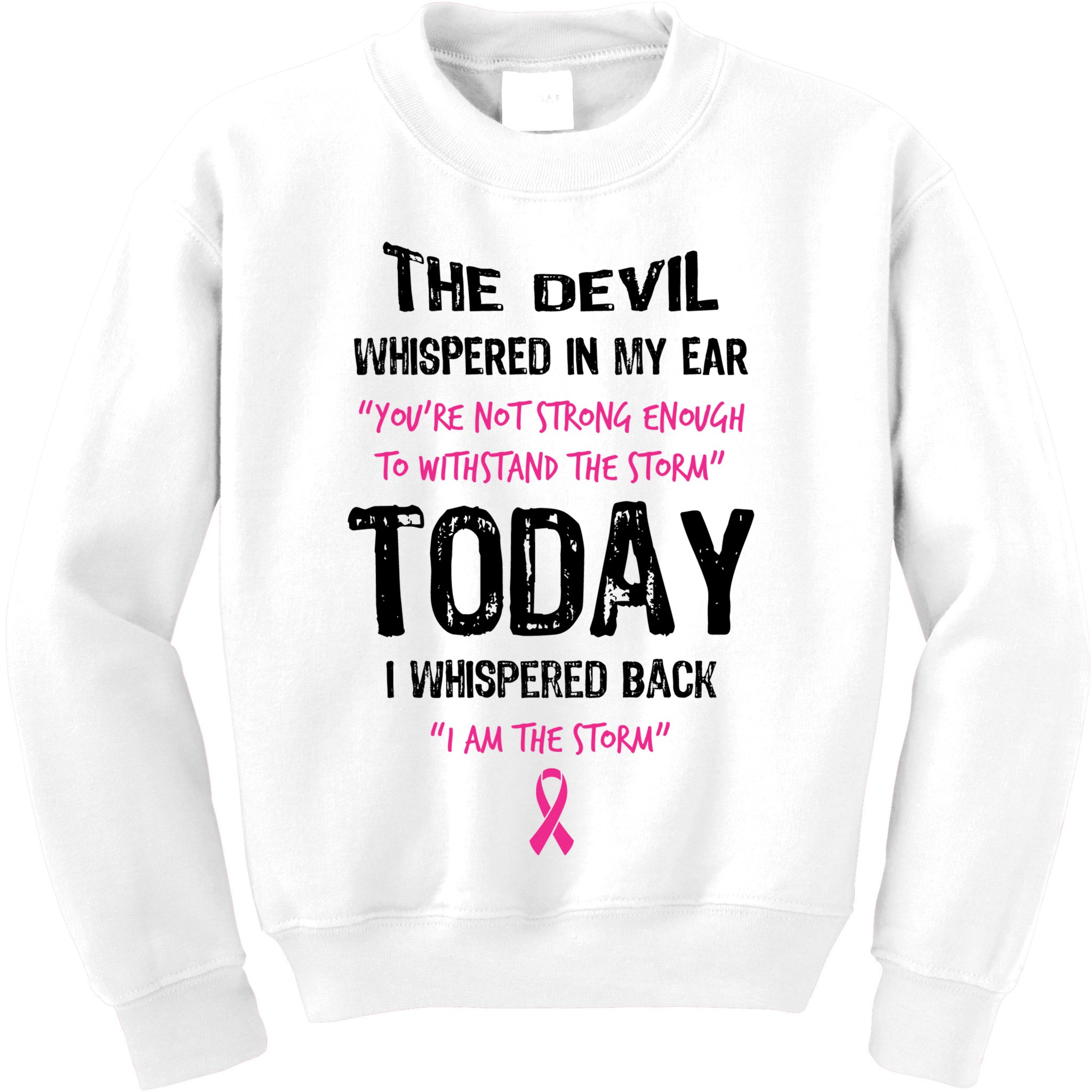 I Am The Storm Breast Cancer Quote Kids Sweatshirt