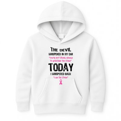 I Am The Storm Breast Cancer Quote Kids Hoodie