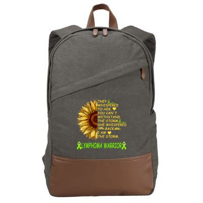 I Am The Storm Lymphoma Warrior Cotton Canvas Backpack