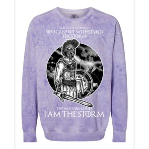 I Am The Storm Warrior Colorblast Crewneck Sweatshirt