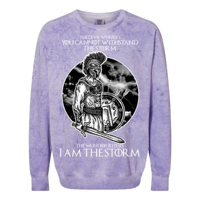 I Am The Storm Warrior Colorblast Crewneck Sweatshirt