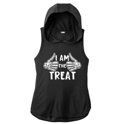 I Am The Treat Funny Halloween Ladies PosiCharge Tri-Blend Wicking Draft Hoodie Tank