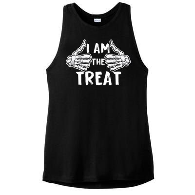 I Am The Treat Funny Halloween Ladies PosiCharge Tri-Blend Wicking Tank