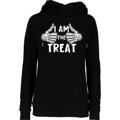 I Am The Treat Funny Halloween Womens Funnel Neck Pullover Hood