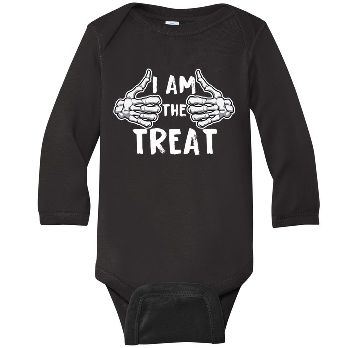 I Am The Treat Funny Halloween Baby Long Sleeve Bodysuit