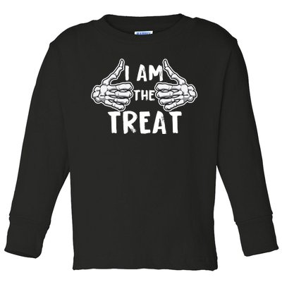 I Am The Treat Funny Halloween Toddler Long Sleeve Shirt