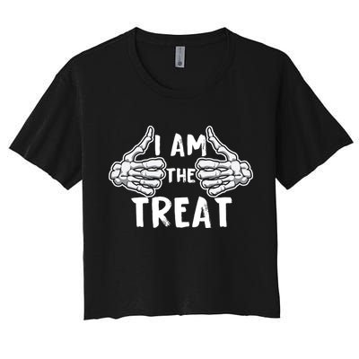 I Am The Treat Funny Halloween Women's Crop Top Tee