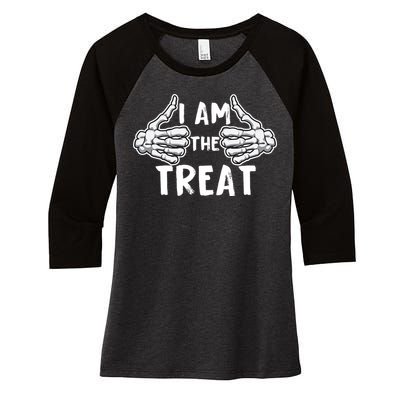 I Am The Treat Funny Halloween Women's Tri-Blend 3/4-Sleeve Raglan Shirt