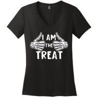 I Am The Treat Funny Halloween Women's V-Neck T-Shirt