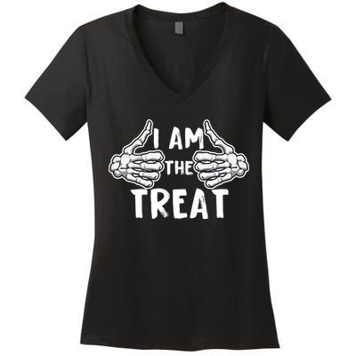 I Am The Treat Funny Halloween Women's V-Neck T-Shirt