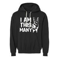I AM This Many 2 Years Old Garment-Dyed Fleece Hoodie