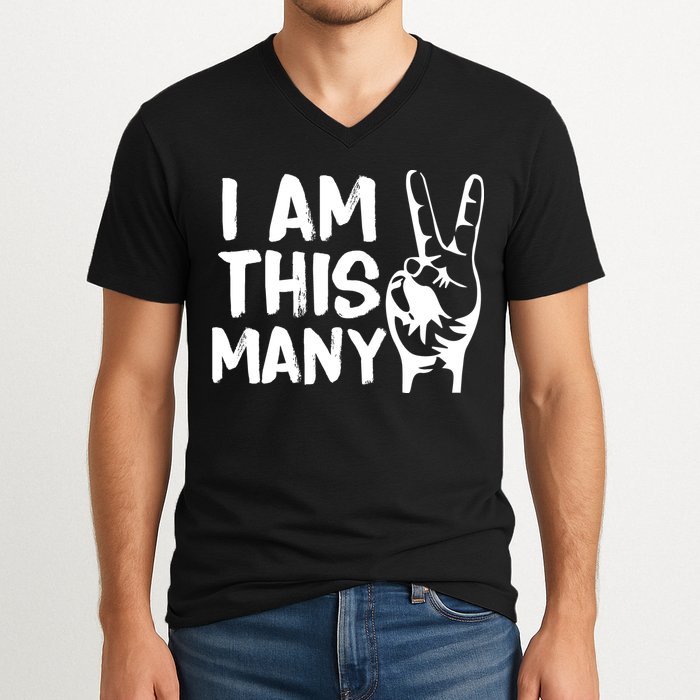 I AM This Many 2 Years Old V-Neck T-Shirt