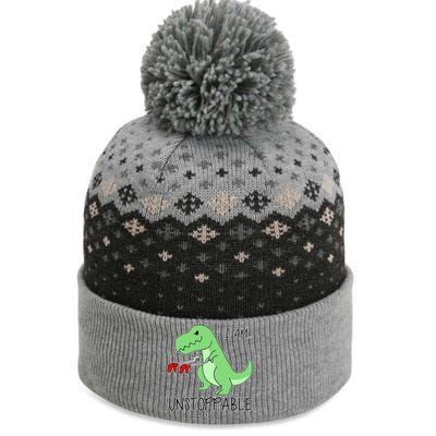 I Am Unstoppable Dinosaur The Baniff Cuffed Pom Beanie