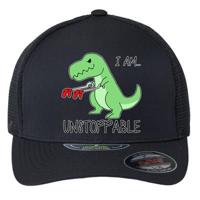 I Am Unstoppable Dinosaur Flexfit Unipanel Trucker Cap