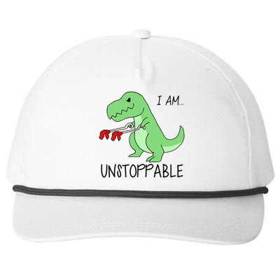 I Am Unstoppable Dinosaur Snapback Five-Panel Rope Hat