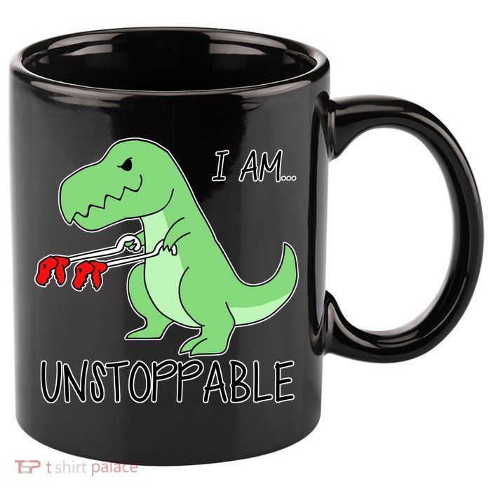I Am Unstoppable Dinosaur 11oz C Handle Ceramic Mug