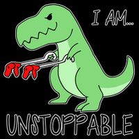 I Am Unstoppable Dinosaur Flat Bill Trucker Hat