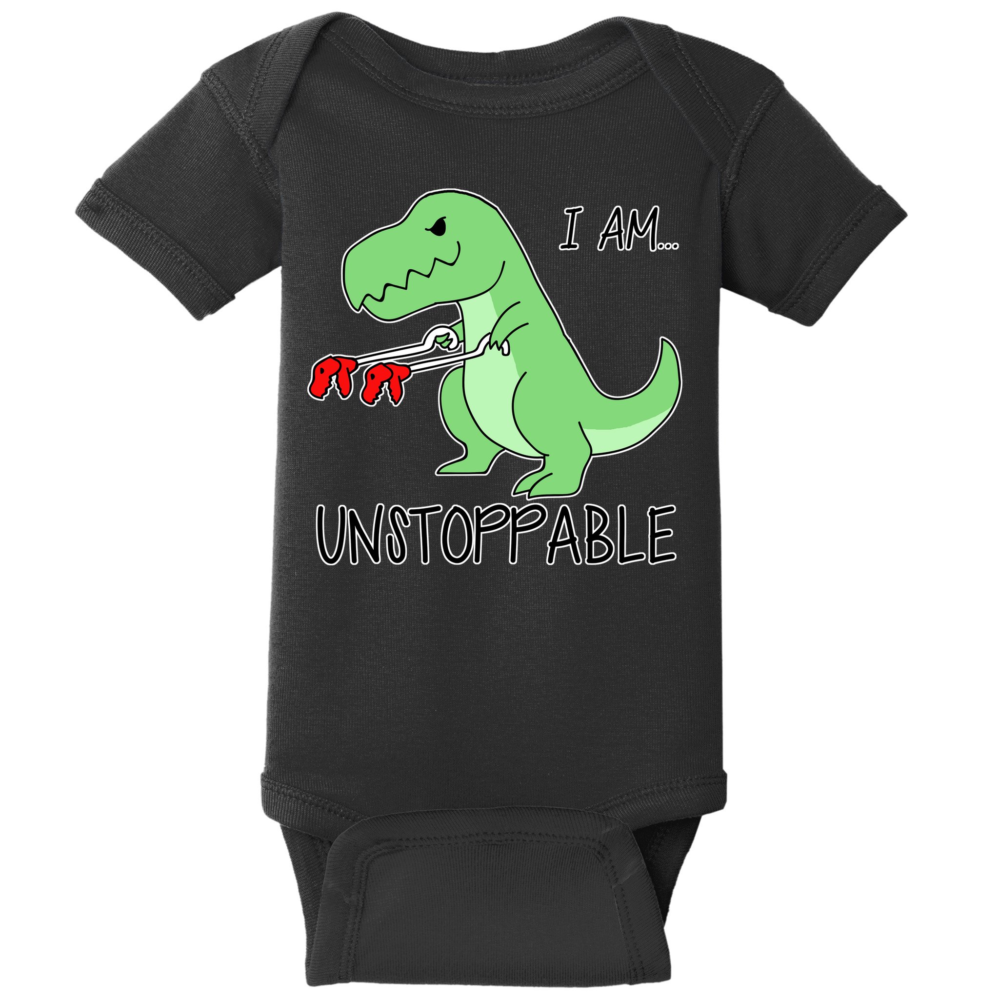 I Am Unstoppable Dinosaur Baby Bodysuit